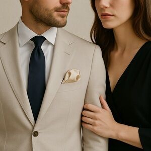 Vintage 100% Silk Hand-Rolled Scarf – Light Champagne Beige – 16”x16”